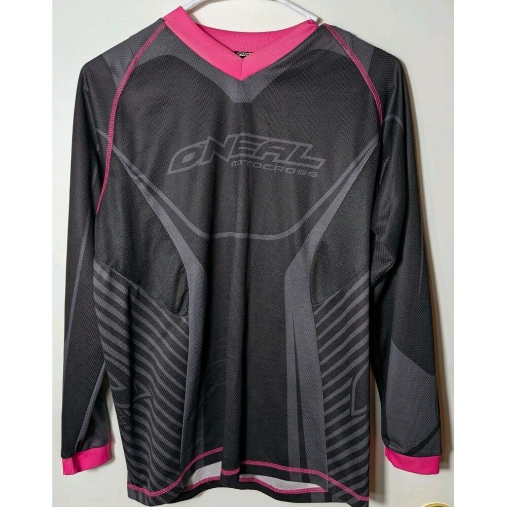 O'Neal Women's Apocalypse Motocross Jersey Black Pink Grey Size Medium MX